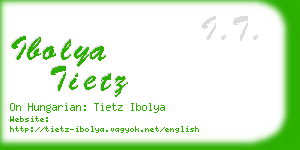 ibolya tietz business card